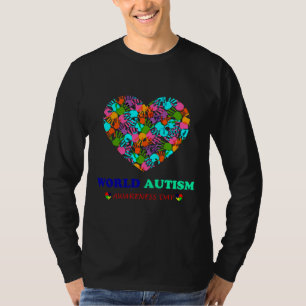 Camiseta Dia Mundial do Autismo com impressões digitais col