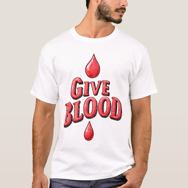 Camiseta Dia Mundial do Dador de Sangue - Dar texto ao Sang (Frente)