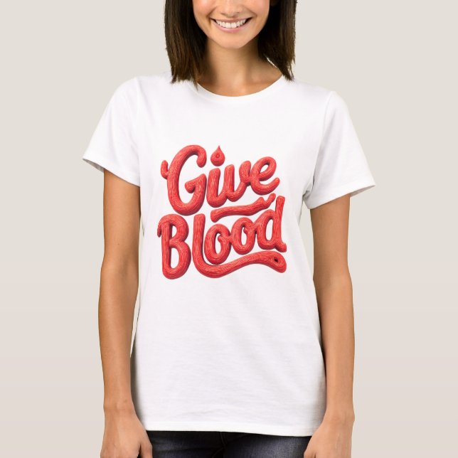 Camiseta Dia Mundial do Dador de Sangue - Texto de Dádiva d (Frente)