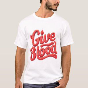 Camiseta Dia Mundial do Dador de Sangue - Texto de Dádiva d