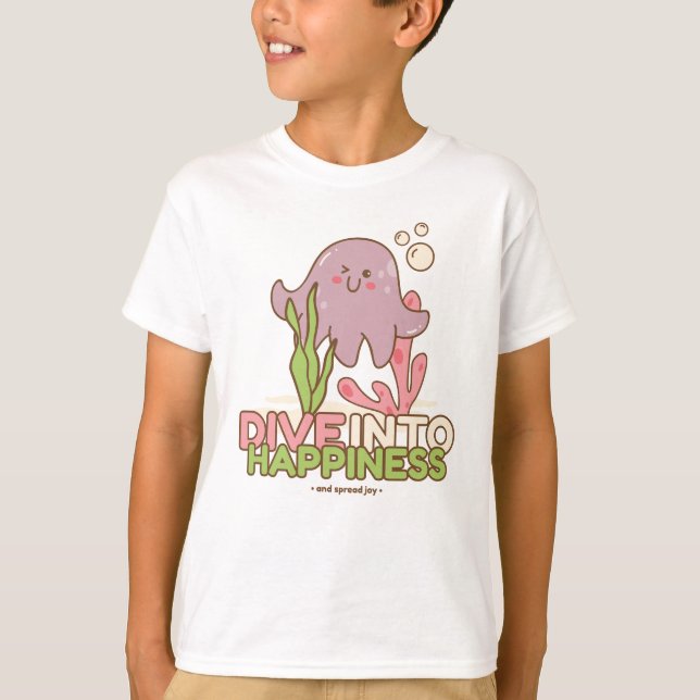 Camiseta Dia Mundial dos Animais - Mergulhe no Octopus da F (Frente)