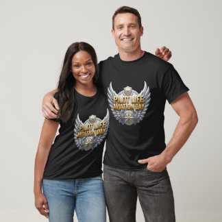 Camiseta Dia Nacional da Aviação Vida de Piloto Asas de Pra