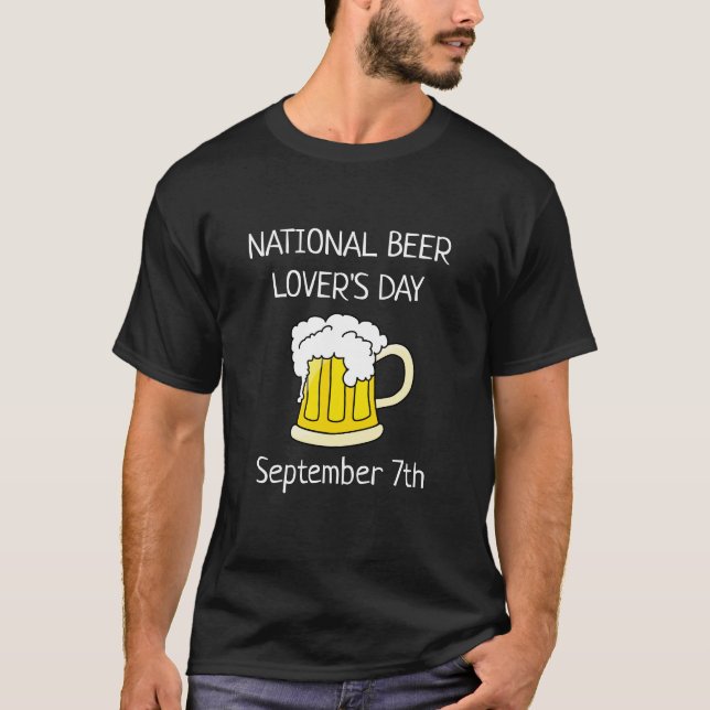 Camiseta Dia Nacional da Cerveja Motivo Engraçado Humor do  (Frente)