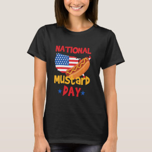 Camiseta Dia Nacional da Mostarda de Bandeira Americana