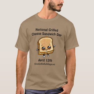 Camiseta Dia Nacional da Sanduíche de Queijo Grelhado - 12 