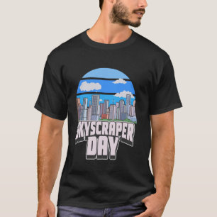 Camiseta Dia Nacional de Arranha-Céus Edifícios de Visita e