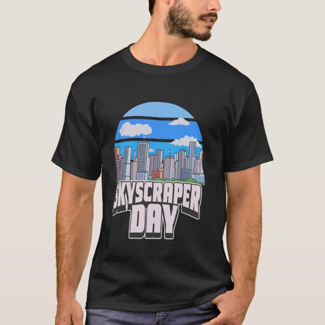 Camiseta Dia Nacional de Arranha-Céus Edifícios de Visita e (Frente)