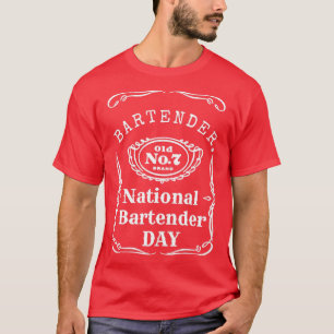 Camiseta dia nacional de barman fêmea do Bartender Natio