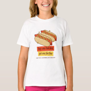 Camiseta Dia Nacional do Cachorro-Quente Arte de Comida Ret