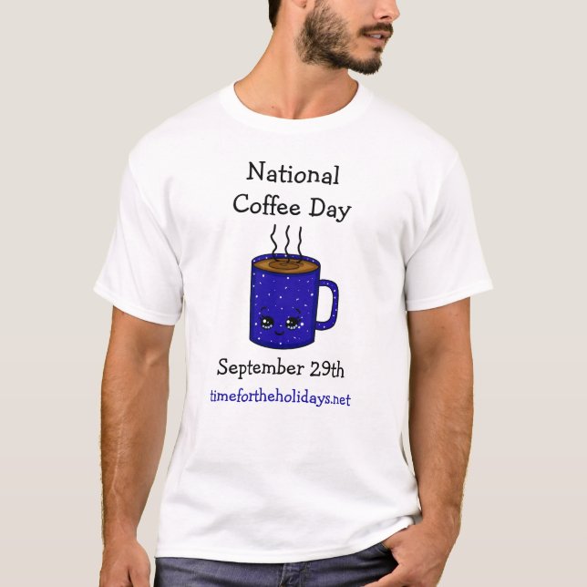 Camiseta Dia Nacional do Café 29 de setembro | Feriado Engr (Frente)