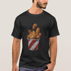 Camiseta Dia Nacional do Frango Frito Retro Engraçado Comid