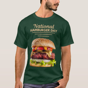Camiseta Dia Nacional do Hambúrguer 28 de maio Comida Rápid