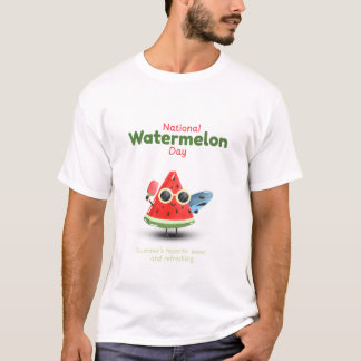 Camiseta Dia Nacional do Melão Cute Arte de Verão