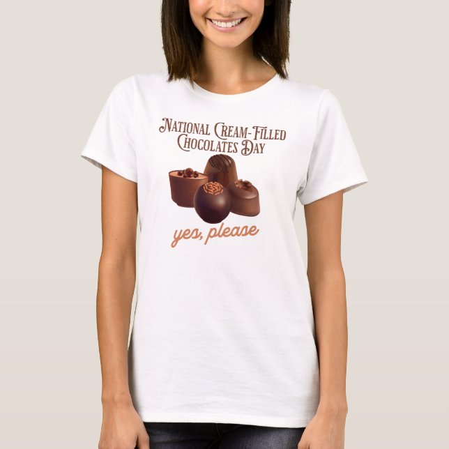 Camiseta Dia Nacional dos Chocolates Cheios de Creme (Frente)
