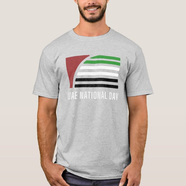 Camiseta Dia Nacional e Bandeira dos Emirados Árabes Unidos (Frente)