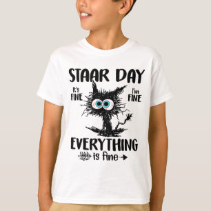 Camiseta Dia Negro Professor de Gato Estudante Crianças Fic