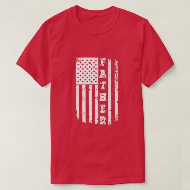Camiseta Dia Padre Patriótico Americano dos Mens - Pai TShi (Frente do Design)