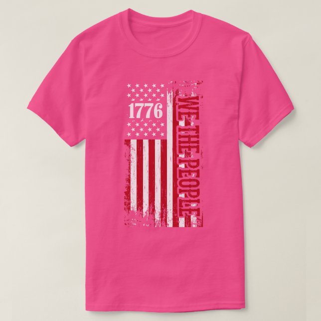 Camiseta Dia Patriótico 1776 Nós as Pessoas (Frente do Design)