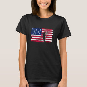 Camiseta Dia Patriótico da Bandeira Americana de Pesca 4 de