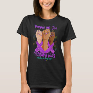 Camiseta Dia Púrpura Para Crianças Militares Roxo Para Cria