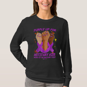 Camiseta Dia Púrpura Para Crianças Militares Roxo Para Cria