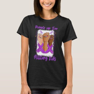 Camiseta Dia Púrpura Para Crianças Militares Roxo Para Cria
