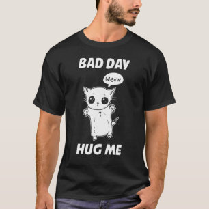 Camiseta Dia Ruim Mia Abraço Me Gato Abraçando Dia