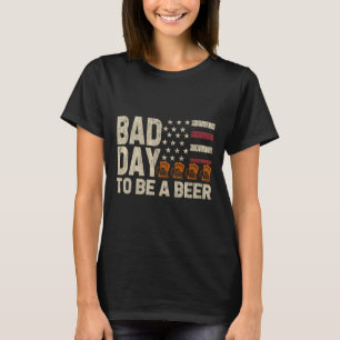 Camiseta Dia Ruim Para Ser Uma Cerveja Retro Bandeira Dos E