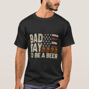 Camiseta Dia Ruim Para Ser Uma Cerveja Retro Bandeira Dos E