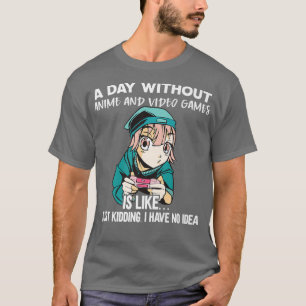 Camiseta Dia sem videos games de anime só brincando sem ide