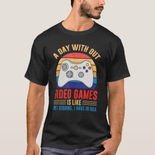 Camiseta Dia sem Videos games Joystick Casual de Piada de J