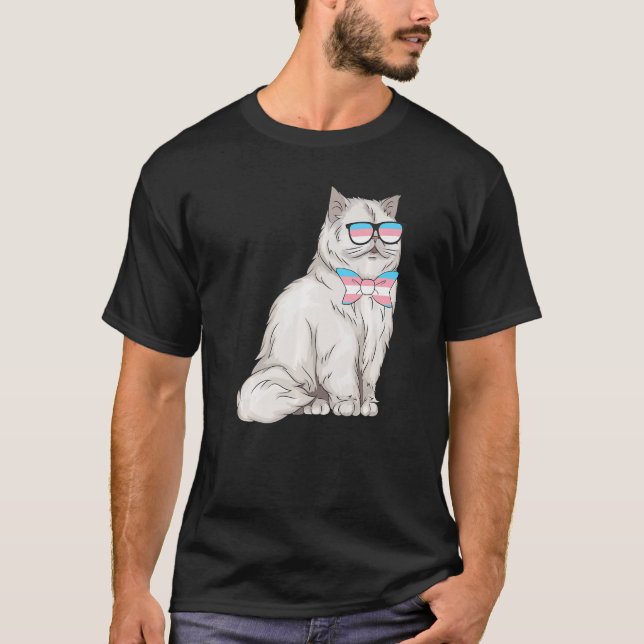 Camiseta Dia Transgênero Gato Persa, Transgênero, Cujo Tran (Frente)