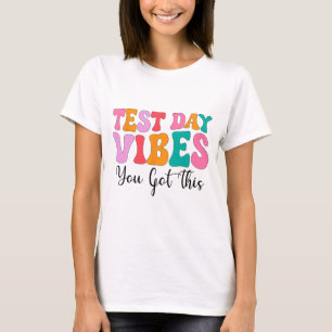 Camiseta Dia Víbula Testes de Groovy Dia Professores Mulher