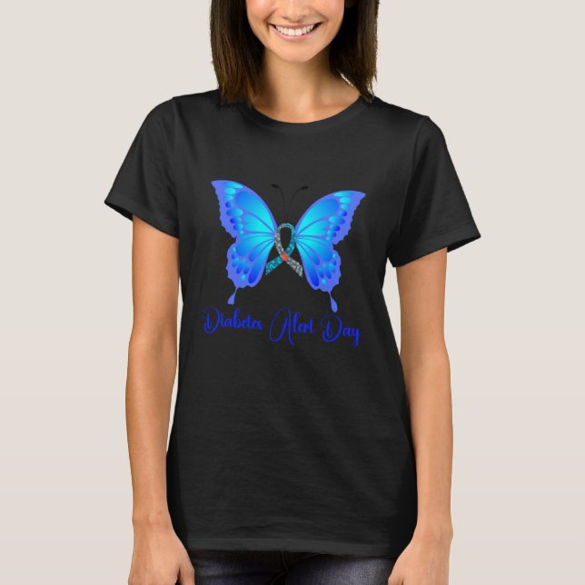 Camiseta Diabetes Alert Day Butterfly (Frente)