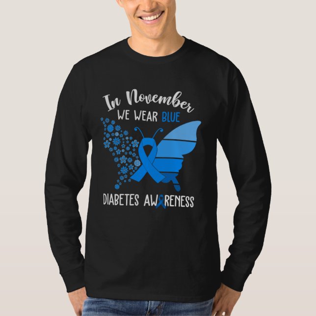 Camiseta Diabetes Awareness  In November We Wear Blue Butte (Frente)