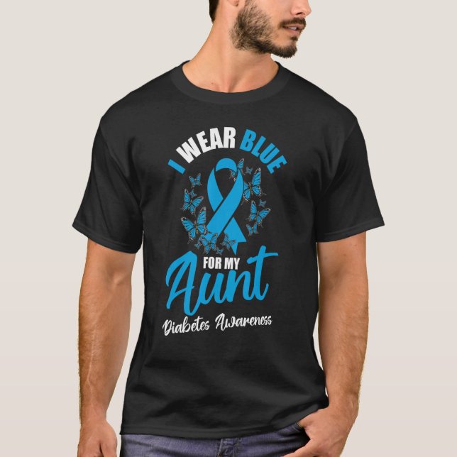 Camiseta Diabetes Awareness November I Wear Blue For My Aun (Frente)