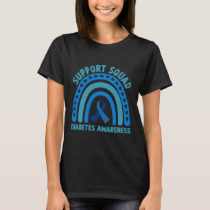 Camiseta Diabetes Azul Suporte à Diabetes Esquadrão Sensibi