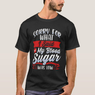Camiseta Diabetes Baixo Açúcar no Sangue Desconforto Diabét