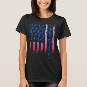 Camiseta Diabetes Consciência Azul Fita Americana Bandeira