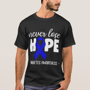 Camiseta Diabetes Consciência Azul Fita Nunca Perder Tipo d