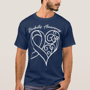 Camiseta Diabetes Consciência Coração Namorados De Presente