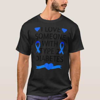 Camiseta Diabetes Consciência Mês Eu Amo Alguém Com Tipo
