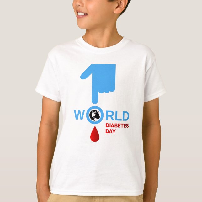 Camiseta Diabetes consciência mundo diabetes dia o 14 de (Frente)