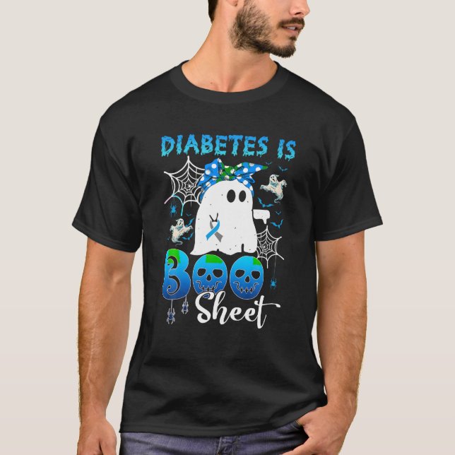 Camiseta Diabetes é consciência da diabetes boo sheet (Frente)