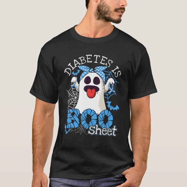 Camiseta Diabetes É Uma Folha De Boo Halloween Ghost Diabet (Frente)