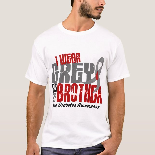 Camiseta Diabetes EU VISTO o CINZA PARA MEU IRMÃO 6,2 (Frente)