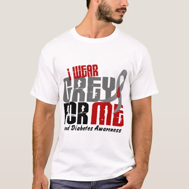 Camiseta Diabetes EU VISTO o CINZA PARA MIM 6,2 (Frente)