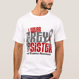Camiseta Diabetes EU VISTO o CINZA PARA MINHA IRMÃ 6,2
