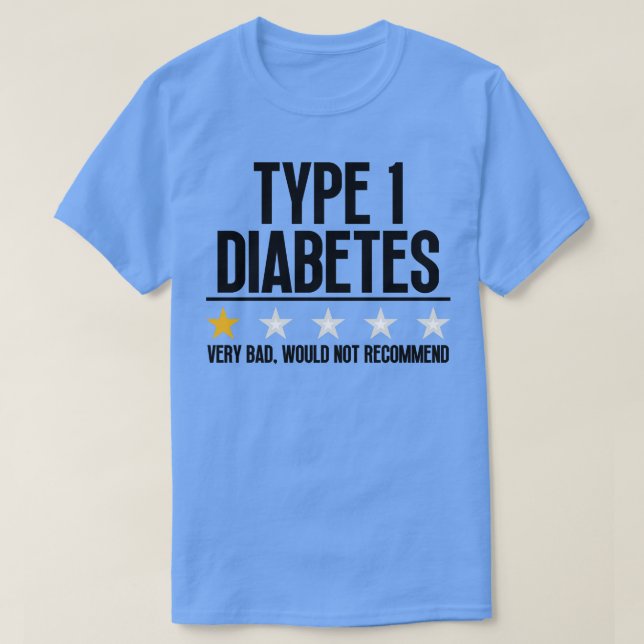 Camiseta Diabetes Funny Tipo 1 3 (Frente do Design)