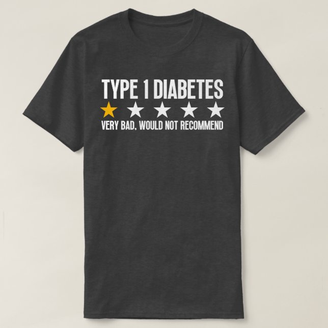 Camiseta Diabetes Funny Tipo 1 6 (Frente do Design)